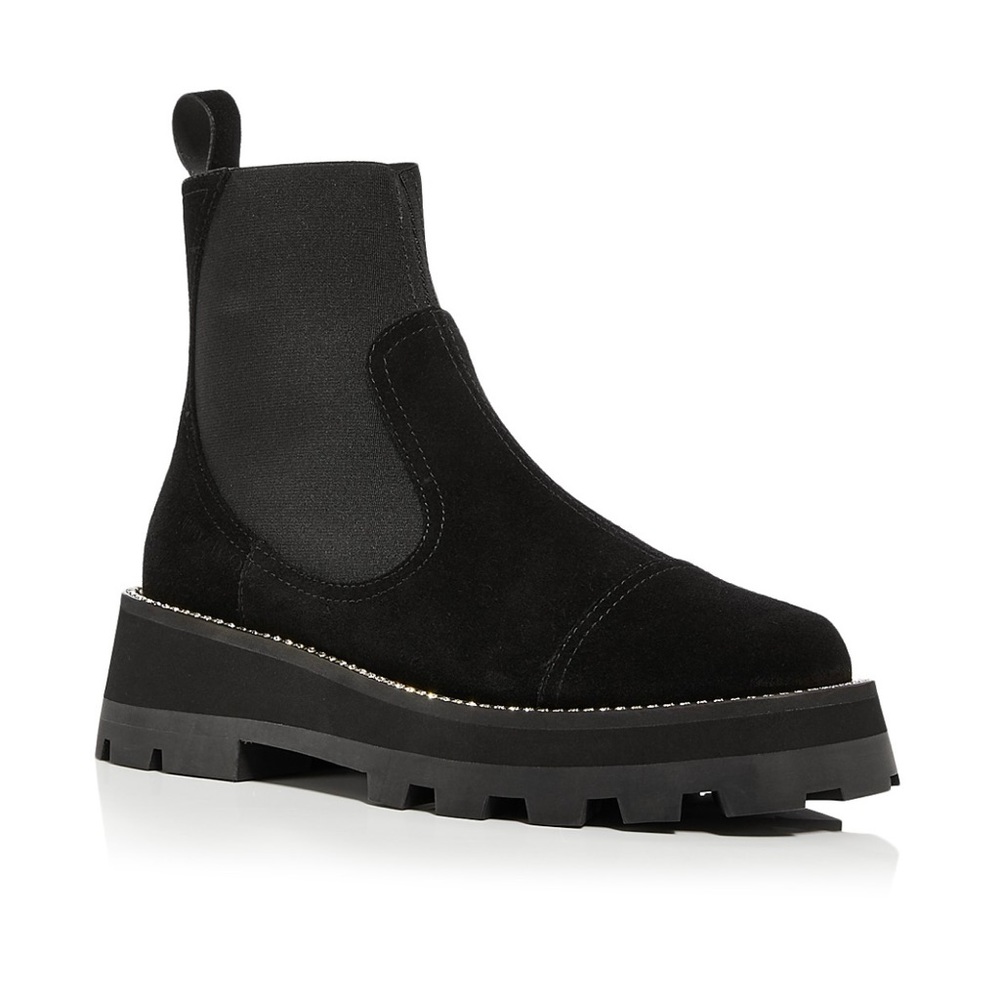 Jimmy Choo Suede Clayton Crystal Embellished Ankle Boots